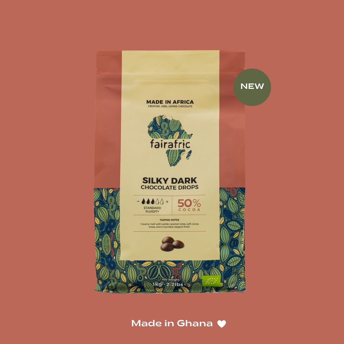 Organic Chocolate Drops 50% Silky Dark | Vegan