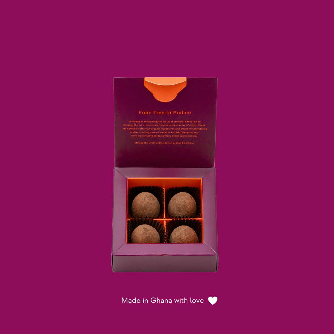 Amanase Organic Pralines | Truffle edition (4 pieces)