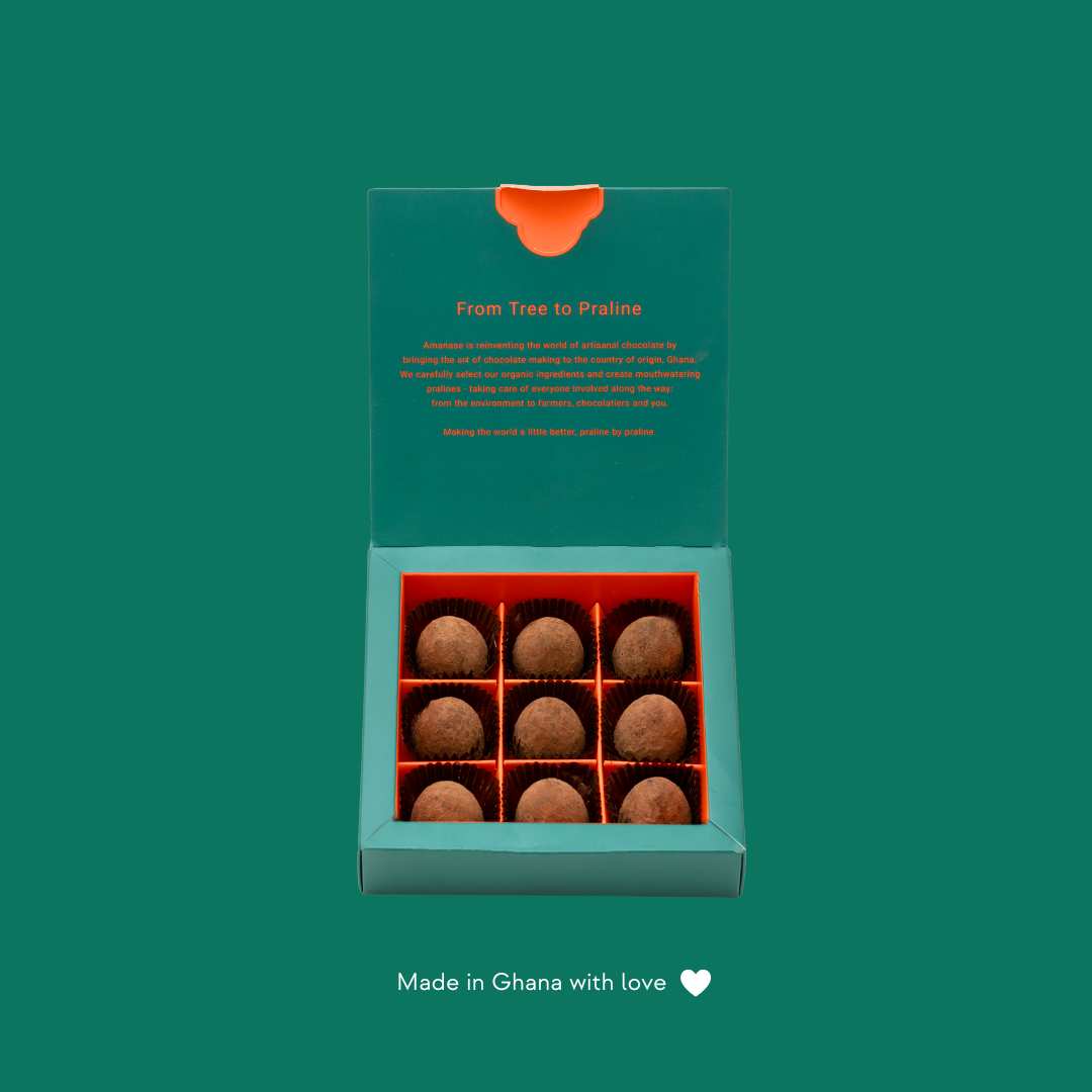 Amanase Organic Pralines | Truffle edition (9 pieces)