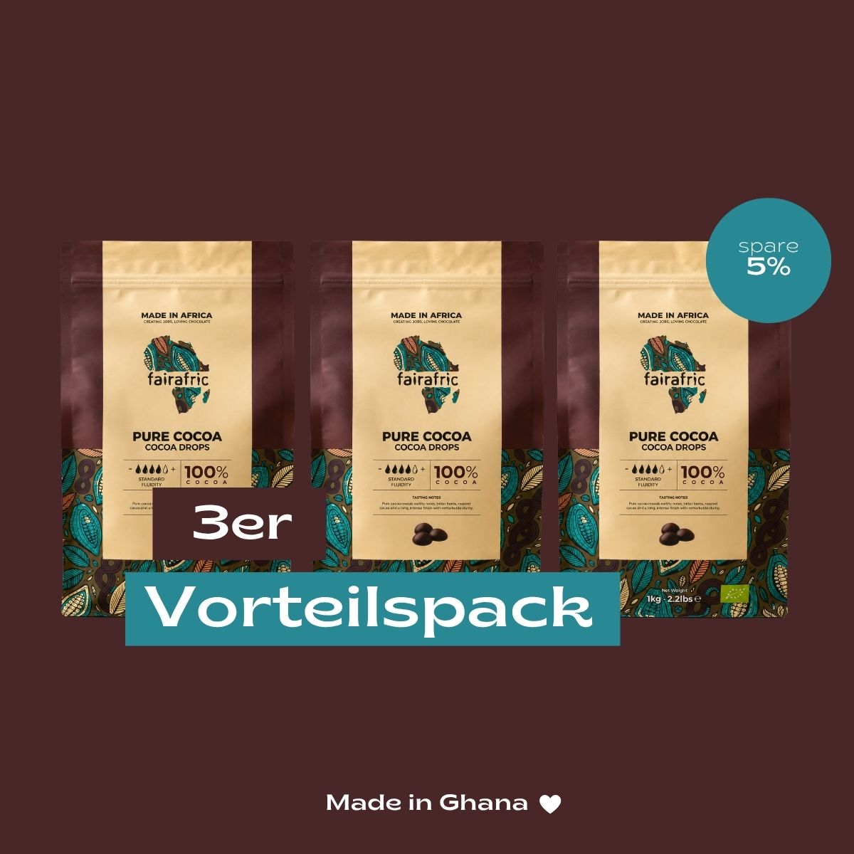 Bio-Schokoladentropfen 100% PURE COCOA | Vegan